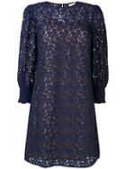 Michael Kors Floral Lace Shift Dress - Blue