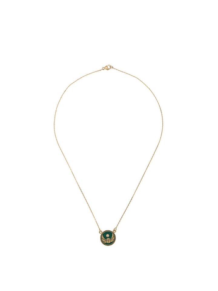 Foundrae 18kt Yellow Gold Diamond Protection Pendant Necklace