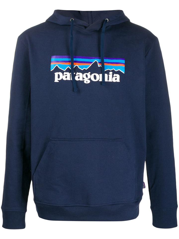 Patagonia Logo Hoodie - Blue