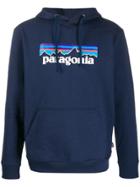 Patagonia Logo Hoodie - Blue