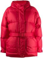Ienki Ienki Belted Puffer Coat - Red