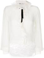 Lanvin Blouse With Lace And Frill Detail - White