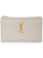 Saint Laurent Monogram Clutch - Neutrals