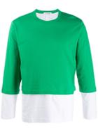 Comme Des Garçons Shirt Layered Long-sleeve Top - Green
