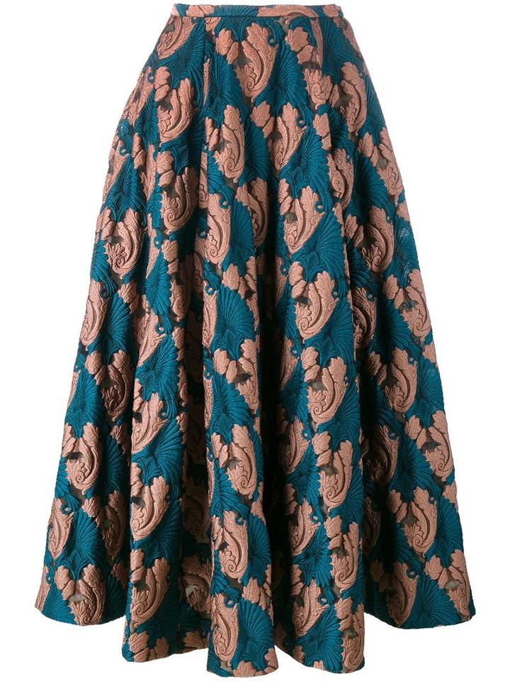 Emilia Wickstead 'eleanor' Skirt, Women's, Size: 12, Blue, Silk/polyamide/polyester