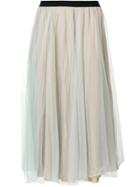 Nude Mid-length Tulle Skirt - Green