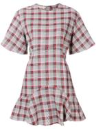 Maison Kitsuné Checked A-line Dress - White