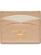 Prada Saffiano Leather Credit Card Holder - Neutrals