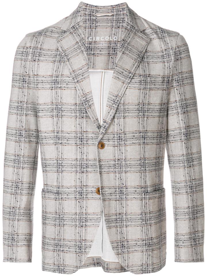 Circolo 1901 Checked Textured Blazer - Grey