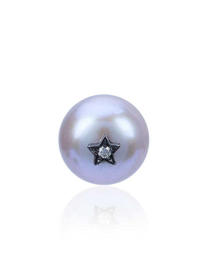 Carolina Bucci Superstellar Pearl Single Stud Earring - Black