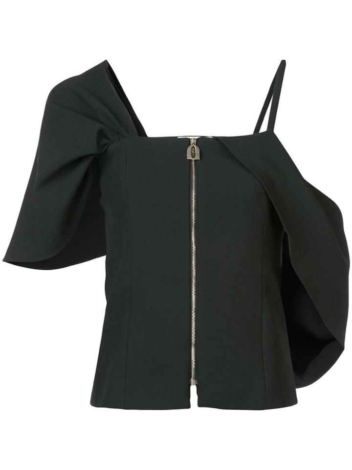 Osman Off-shoulder Zipped Top - Black