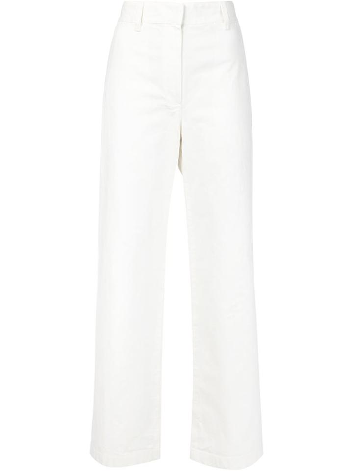 The Row Straight Leg Trousers, Women's, Size: 4, White, Cotton