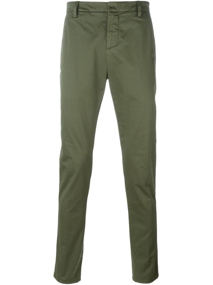 Dondup 'gaubert' Chinos, Men's, Size: 34, Green, Cotton/spandex/elastane