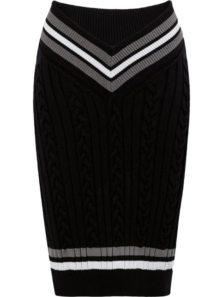 Y / Project Cable Knit Pencil Skirt - Black