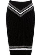 Y / Project Cable Knit Pencil Skirt - Black