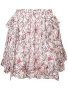 Iro Floral Print Ruffled Mini Skirt - Pink