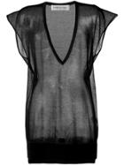 Lamberto Losani Oversized Sheer Top - Black