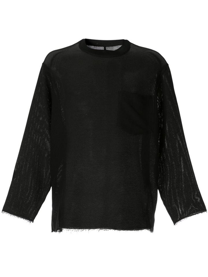 Song For The Mute Oversized Sheer Sweatshirt - Black