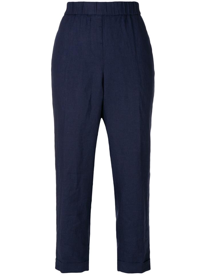 Peserico Elasticated Waist Trousers - Blue