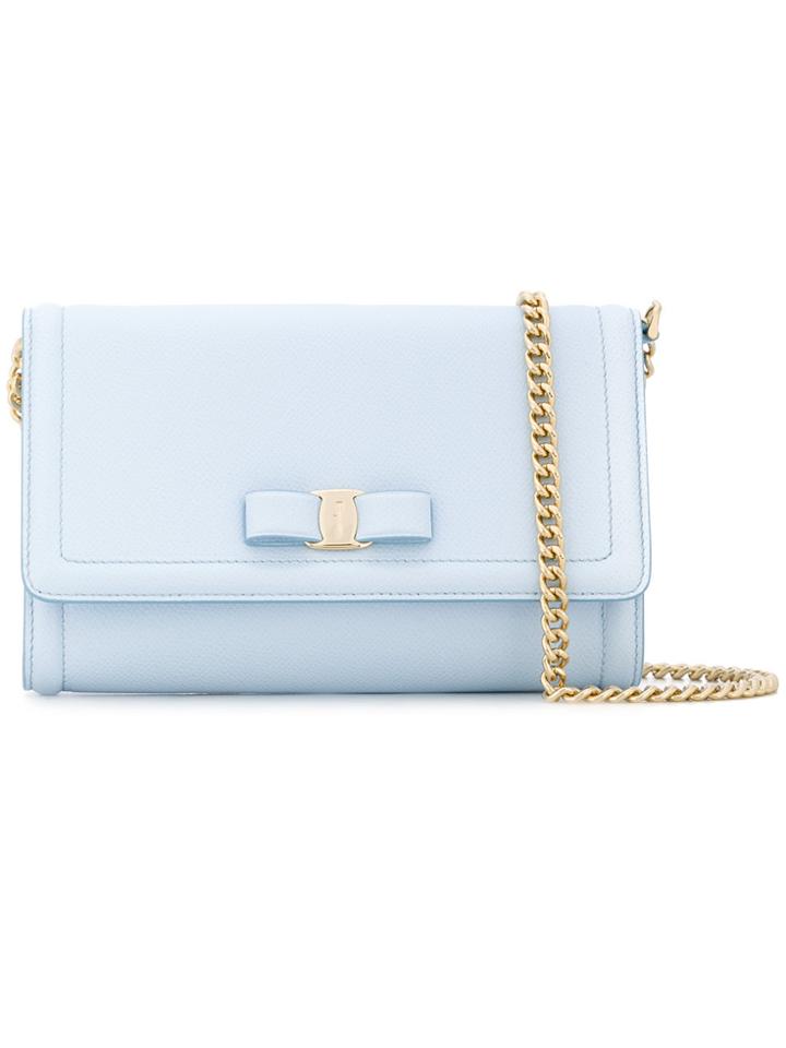 Salvatore Ferragamo Vara Flap Bag - Blue