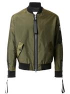 Matthew Miller Cuff Zip Detail Bomber Jacket, Men's, Size: Xl, Green, Polyethylene/acetate/viscose