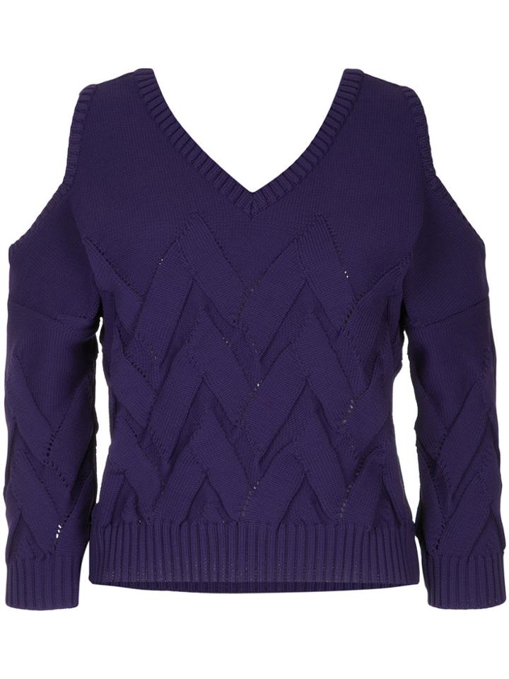 Aula Cold-shoulder Jumper - Pink & Purple