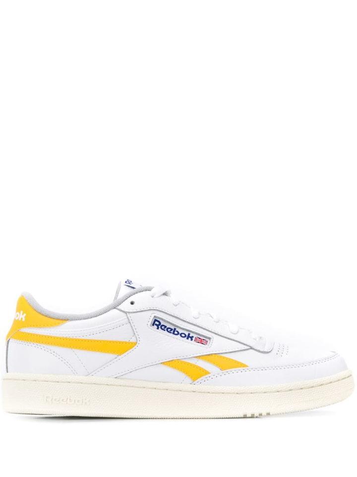 Reebok Lace Up Leather Sneakers - White