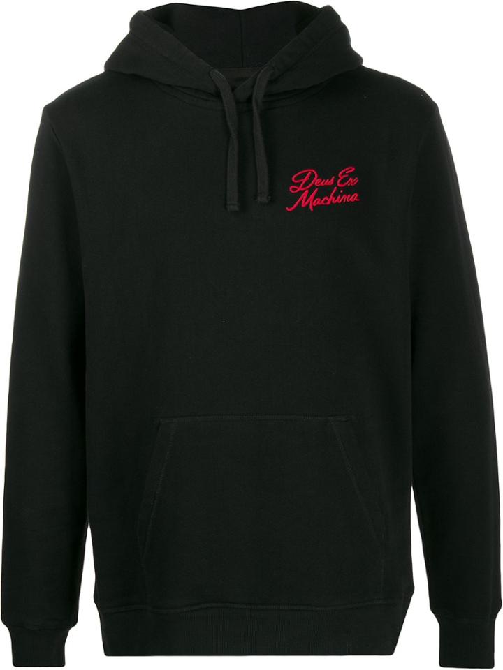 Deus Ex Machina Back Logo Print Hoodie - Black