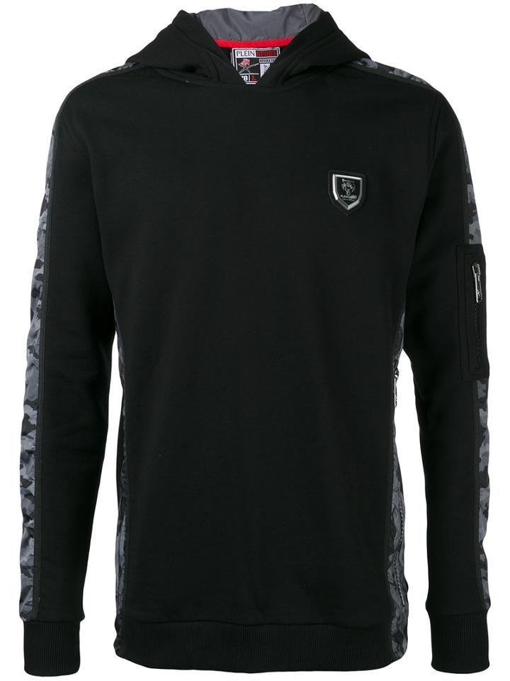 Plein Sport Burn Hoodie, Men's, Size: Large, Black, Cotton/polyester