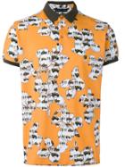 Etro Contrast Floral Print Polo Top - Yellow & Orange