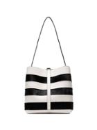 Proenza Schouler Black And White Frame Stripe Leather Shoulder Bag