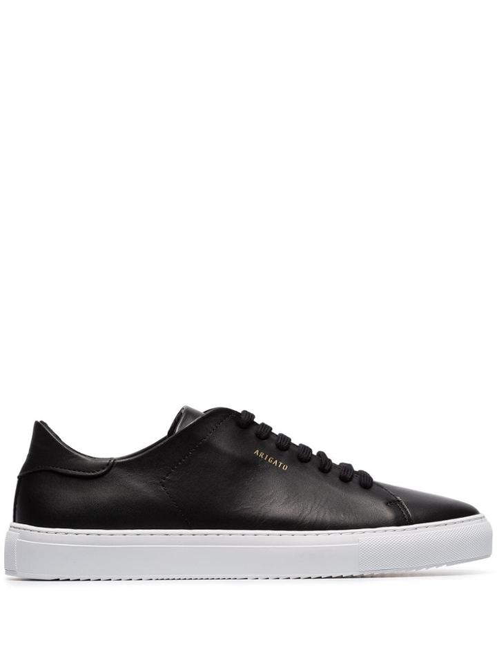 Axel Arigato Black Clean 90 Contrast Sole Low-top Leather Sneakers
