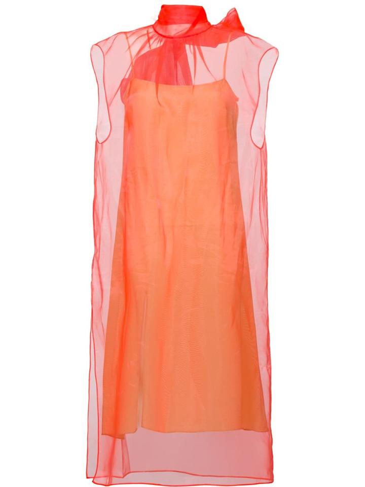 Prada Organza Bow Dress - Yellow & Orange