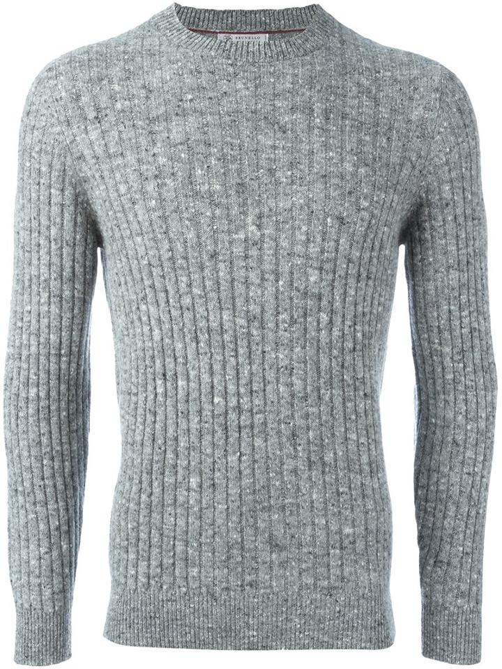 Brunello Cucinelli Melange Ribbed Sweater