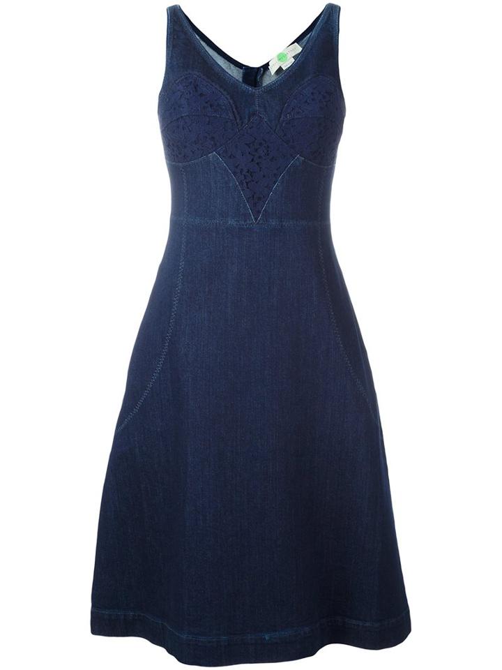 Stella Mccartney Denim Lace Detail Dress