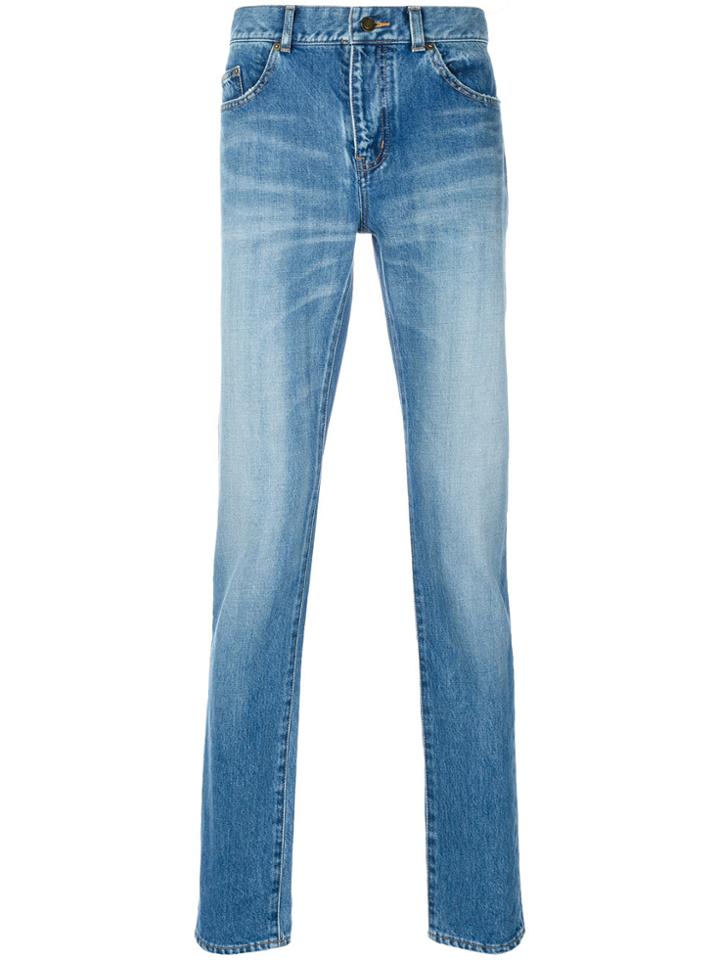 Saint Laurent Classic Faded Jeans - Blue