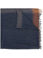 Fashion Clinic Frayed Edge Scarf, Men's, Blue, Cashmere