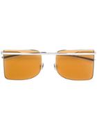 Calvin Klein 205w39nyc Metal Bar Detail Sunglasses - Metallic