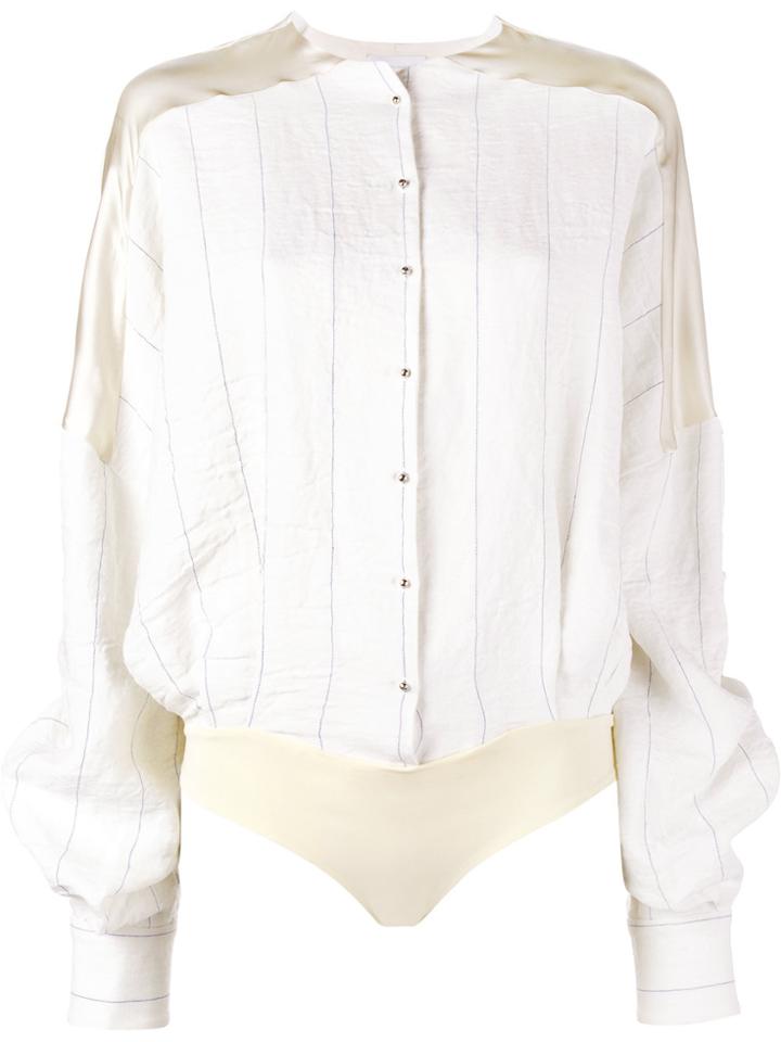 Esteban Cortazar Stripe Shirt Body - Nude & Neutrals