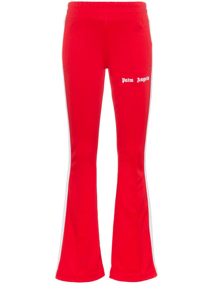 Palm Angels Side Stripe Logo Print Track Pants - Red