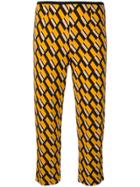 Siyu Geometric Print Cropped Trousers - Yellow & Orange
