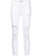 J Brand Distressed Skinny Jeans, Women's, Size: 27, White, Cotton