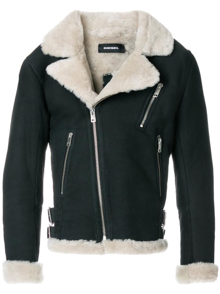 Diesel Classic Shearling Jacket - Black