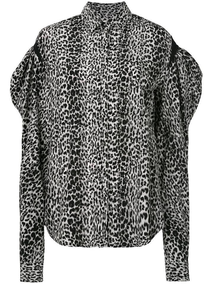 Saint Laurent - Drop Puff Sleeve Shirt - Women - Silk/cotton - 36, Black, Silk/cotton