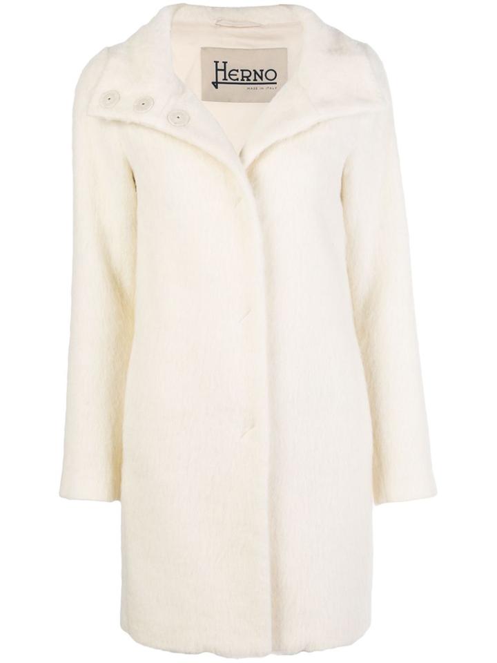 Herno Buttoned Up Coat - Nude & Neutrals
