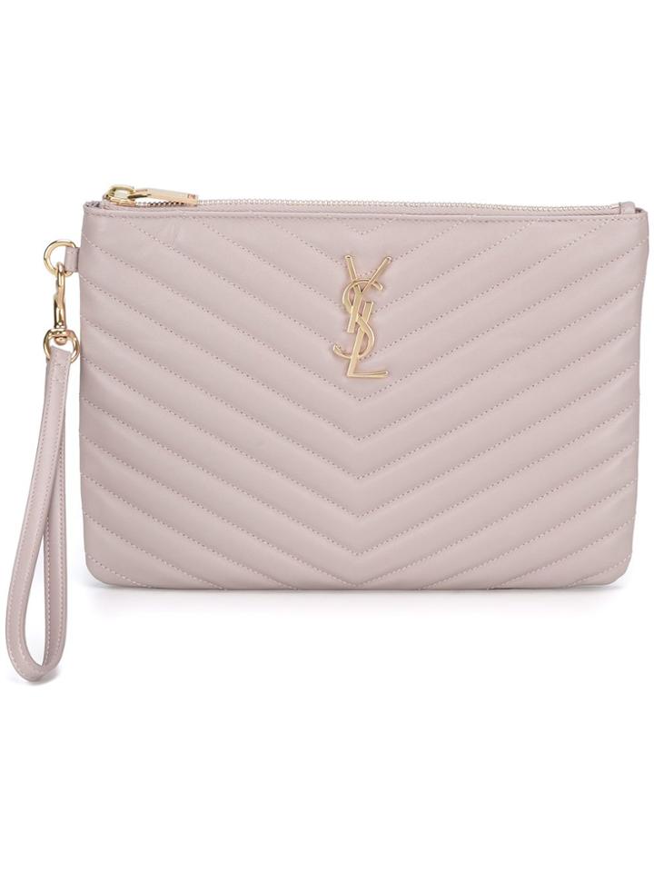 Saint Laurent 'monogram' Pouch - Pink & Purple