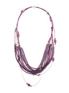 Fabiana Filippi Multi Strand Beaded Necklace - Pink & Purple