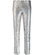 P.a.r.o.s.h. Sequinned Skinny-fit Trousers - Silver