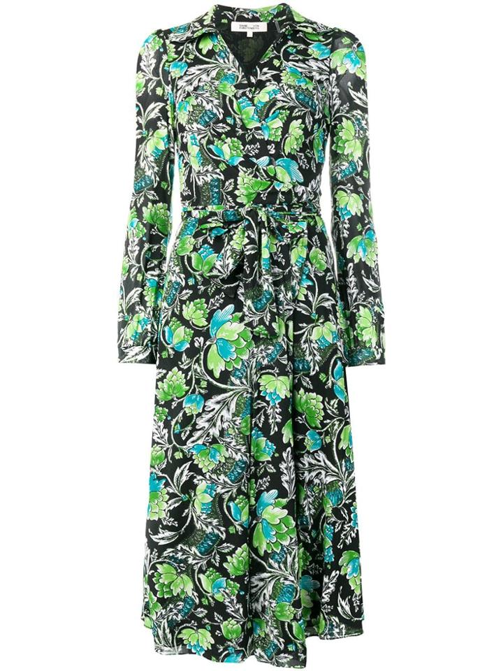 Dvf Diane Von Furstenberg Flower Print Dress - Black