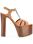 Saint Laurent Maxi Platform Sandals - Brown